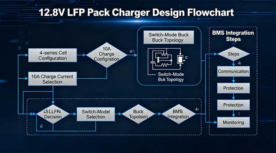 12.8V LFP Pack Charger Design Flowchart