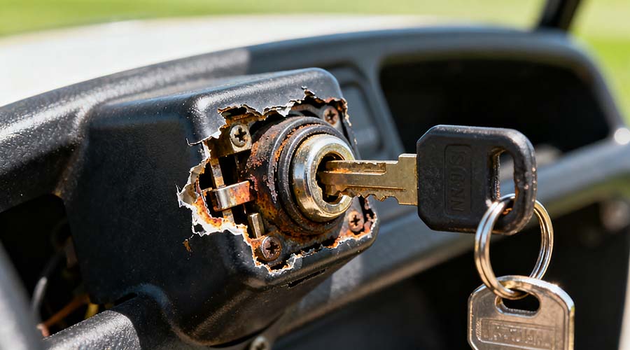 Fault of the golf car key switch