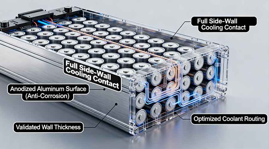fast charging battery housing