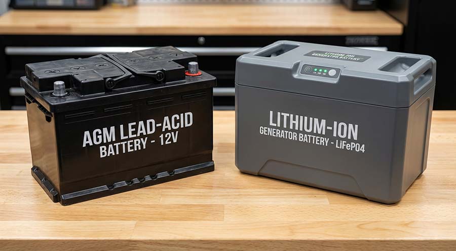 agm vs lithium generator batteries comparison