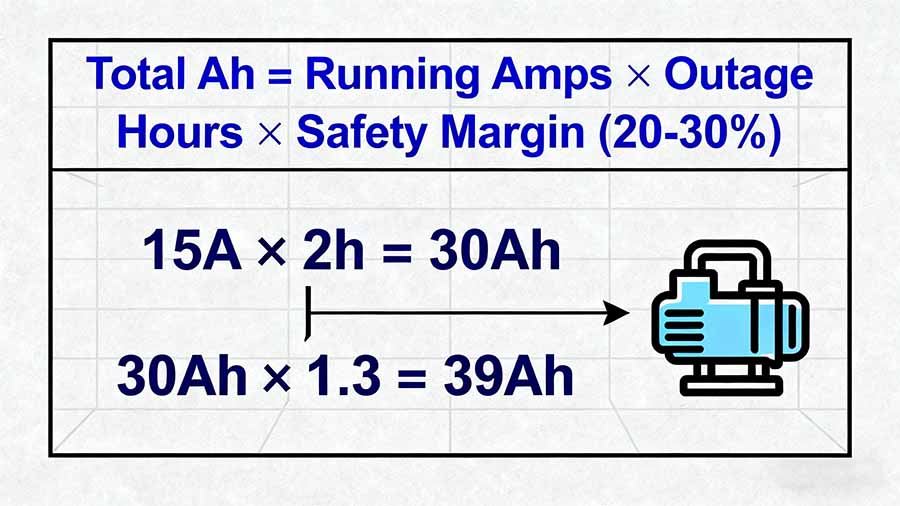 battery capacity calculation for industrial pumps