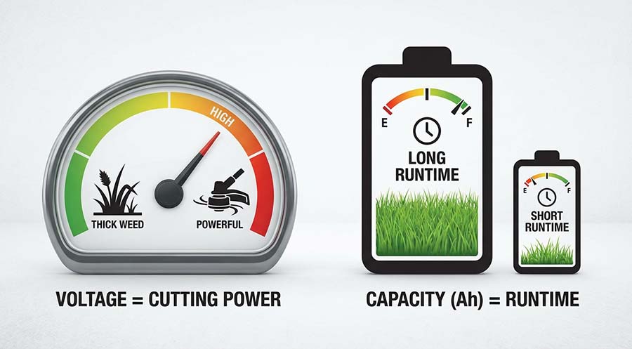 Voltage vs Capacity for Trimmer Batteries Infographic
