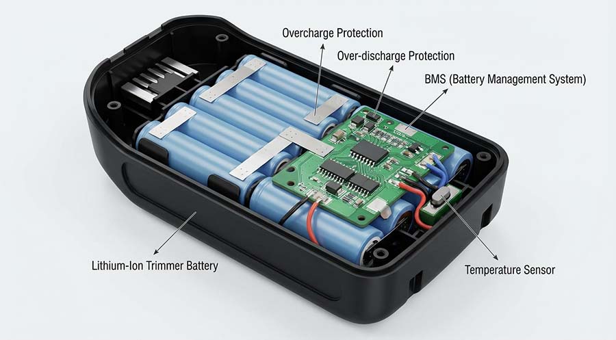 Lithium-Ion Trimmer Battery Internal Structure