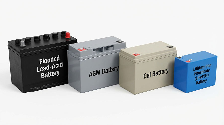 Boat Battery Compartment with Trolling Motor Connected