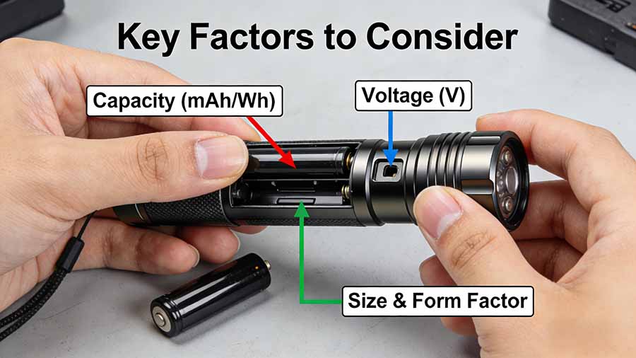 key factors choosing lighting battery