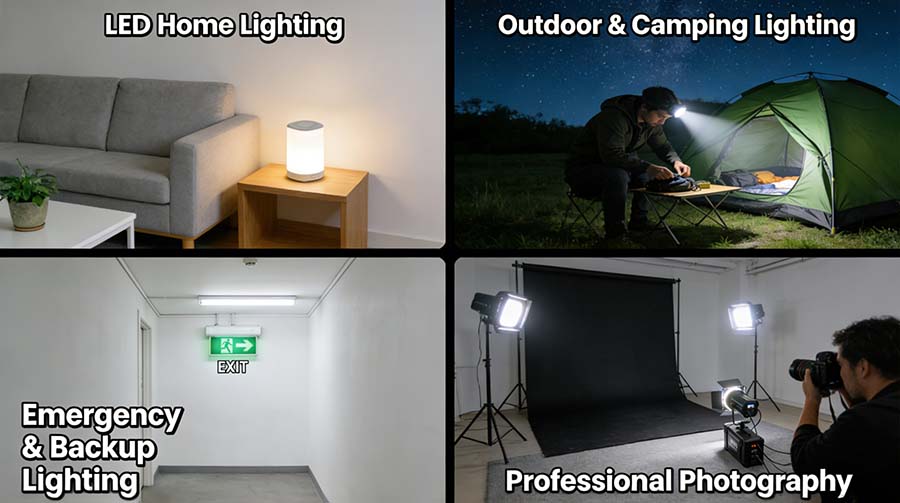 lighting battery applications showcase