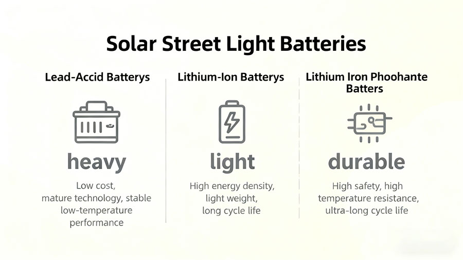 solar street light battery types comparison