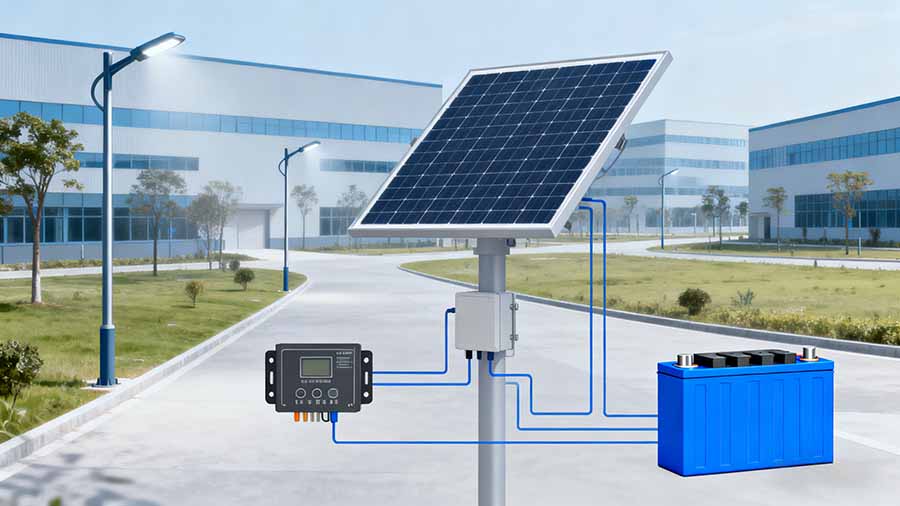 solar street light system components