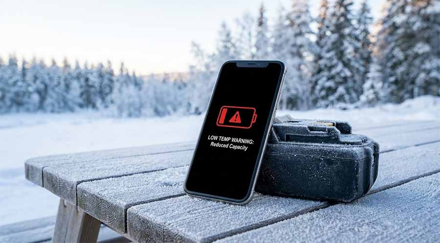 low temperature battery impact illustration