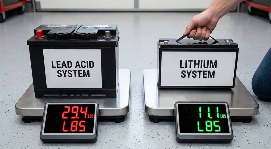 wheelchair battery weight scale comparison