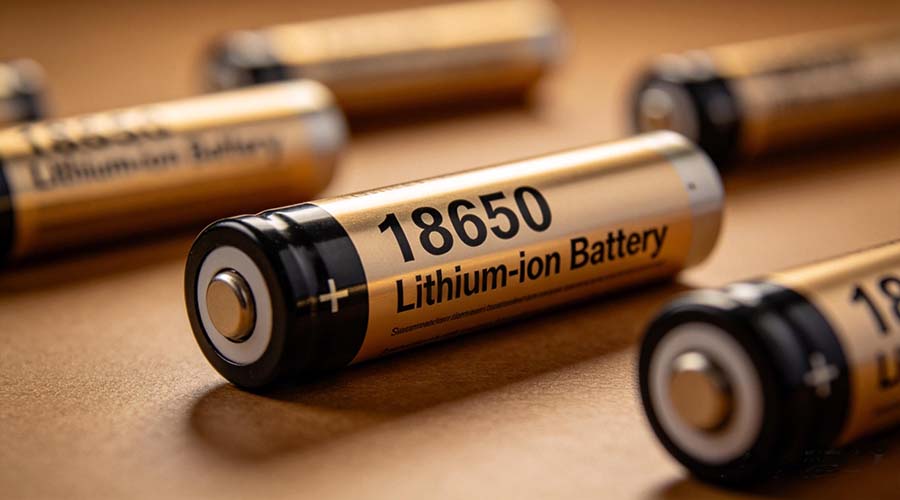 18650 lithium ion battery close up