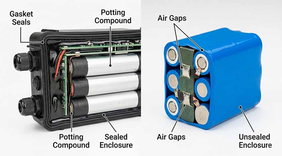 internal structure waterproof regular battery