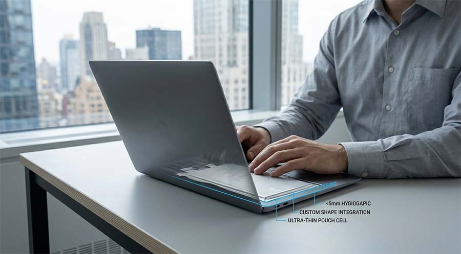 pouch battery ultrathin laptop design