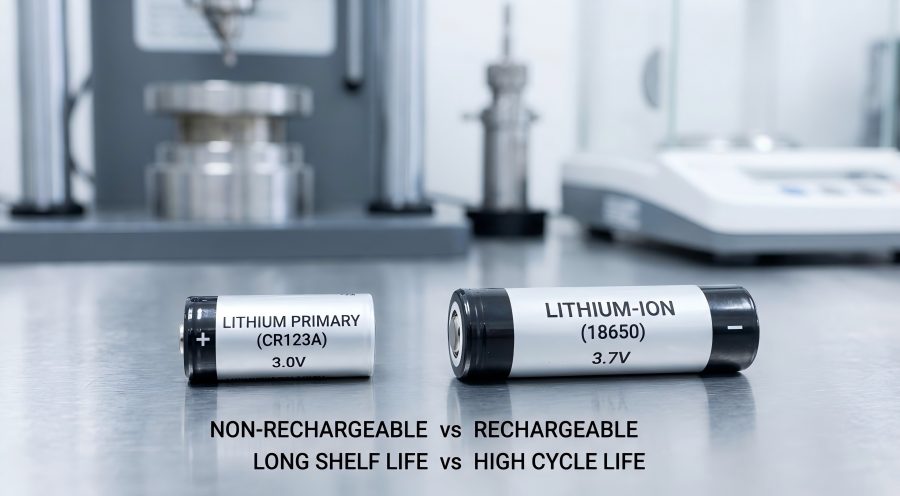 Cr123A Lithium Primary Vs 18650 Li Ion Battery