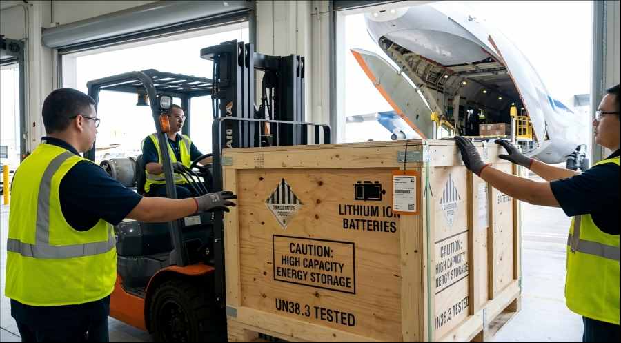 industrial solar battery cargo shipment