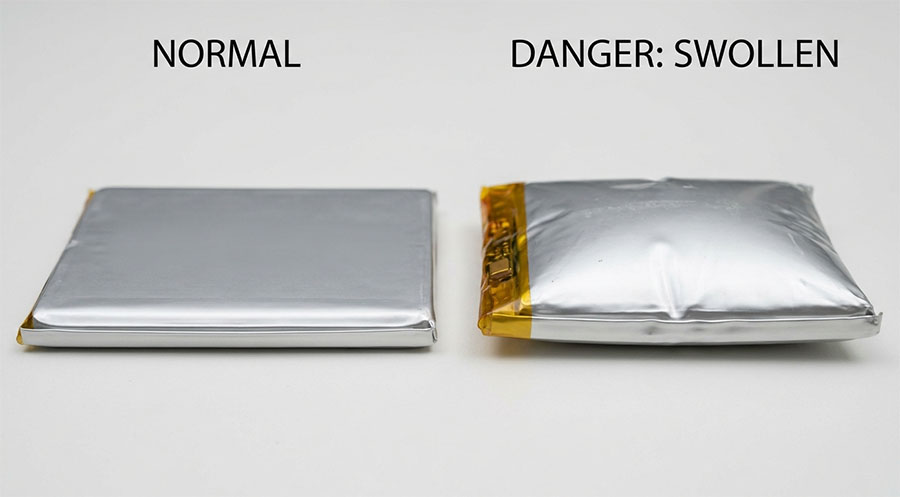 lithium battery swelling inspection comparison