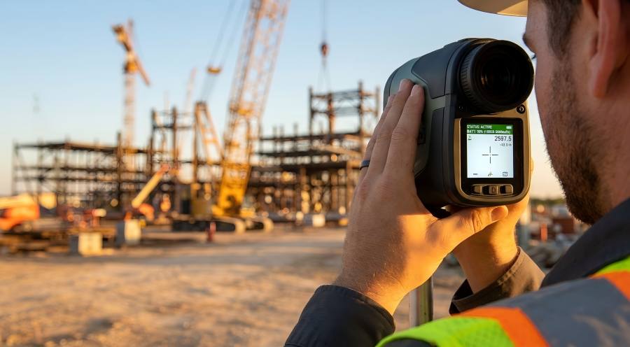 Surveyor Using Rangefinder With Consistent Battery Power