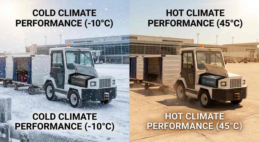 Extreme Weather Battery Performance For Baggage Tractors