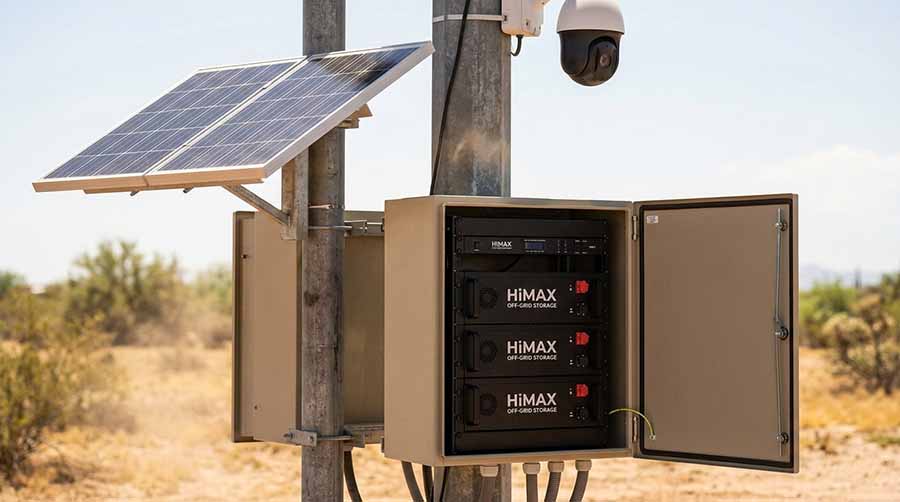 Remote Off Grid Solar Cctv Himax Battery