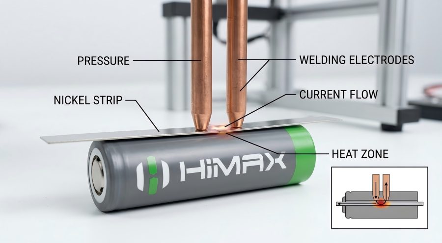18650 Spot Welding Process Diagram