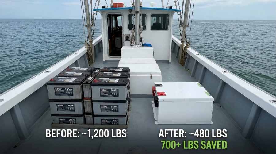 Commercial Fishing Vessel Weight Savings Comparison