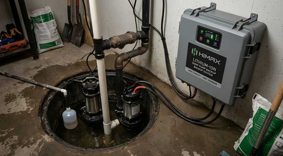 Sump Pump Himax Lithium Backup