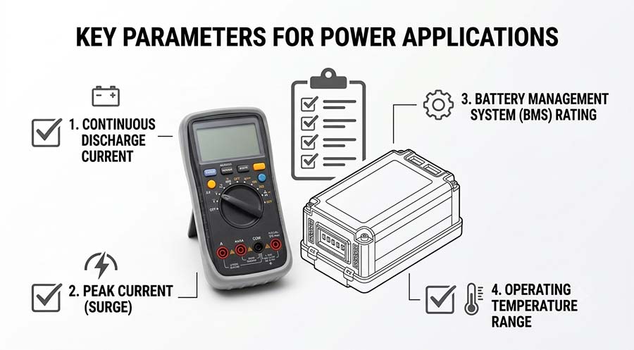 Key Parameters Lithium Power Applications Infographic